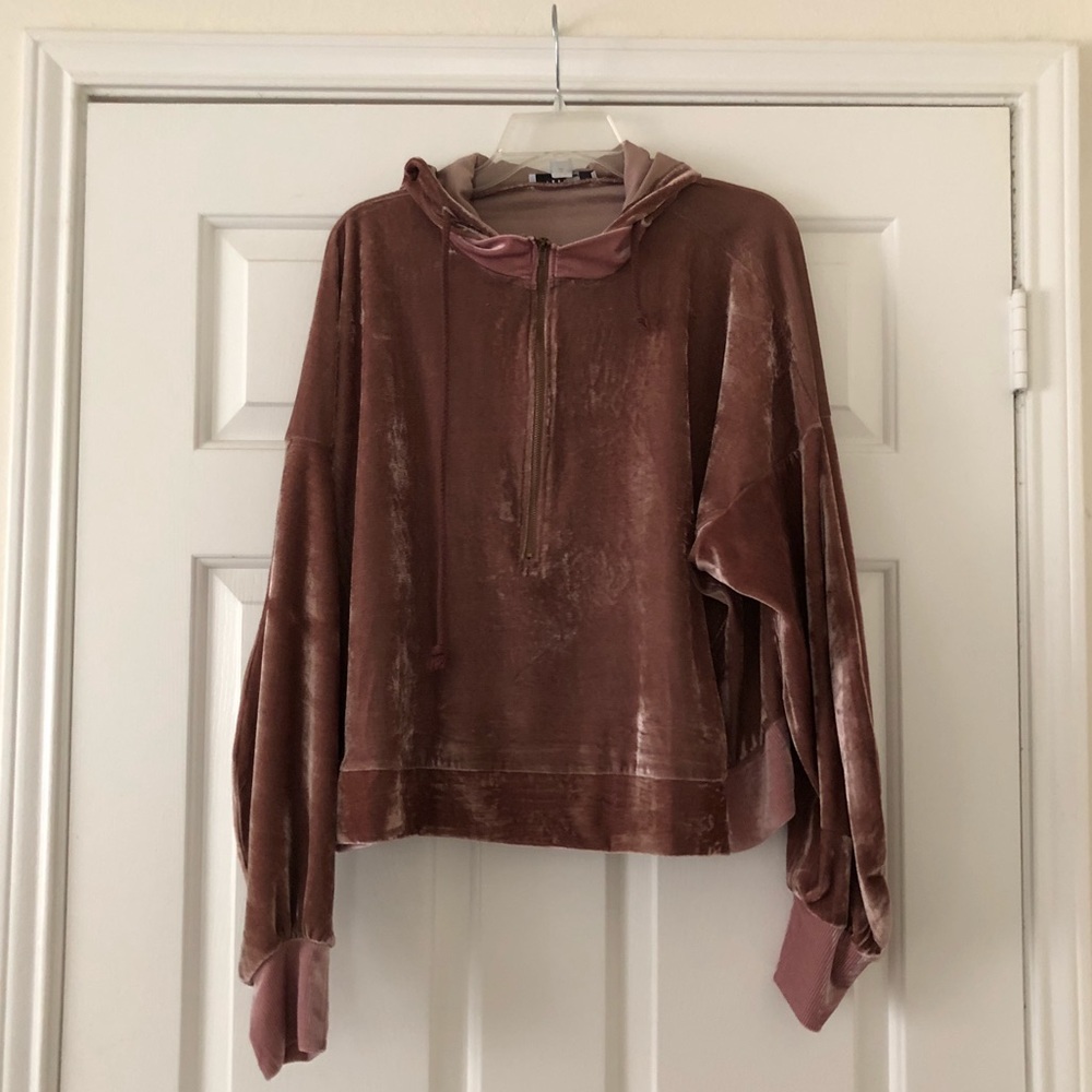 Velvet Cropped Hoodie.